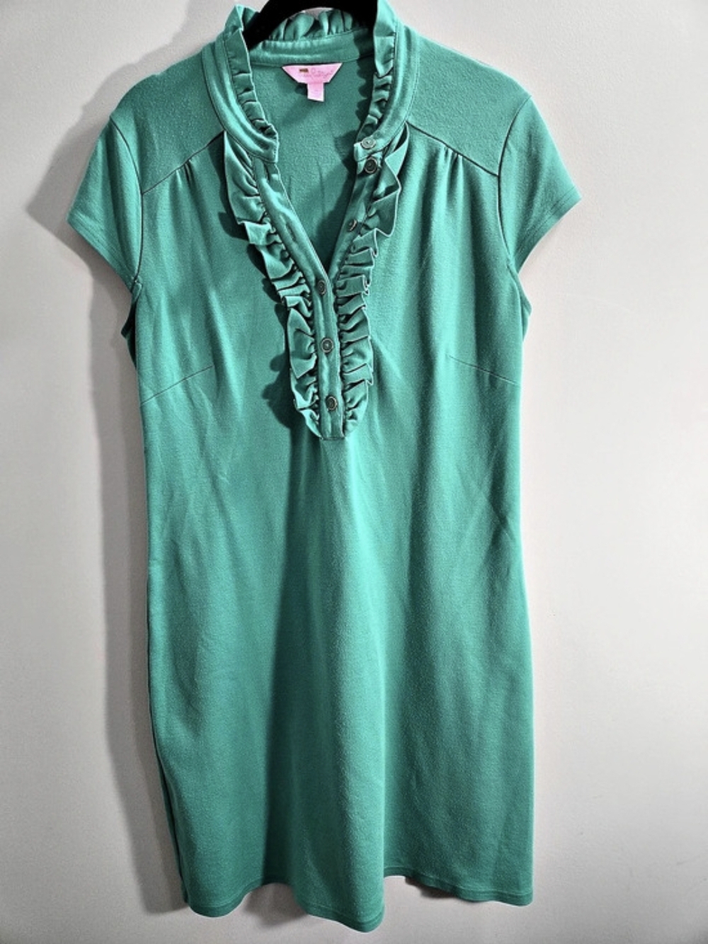 Lilly Pulitzer Tisbury Ruffle Neck Dress Green Medium